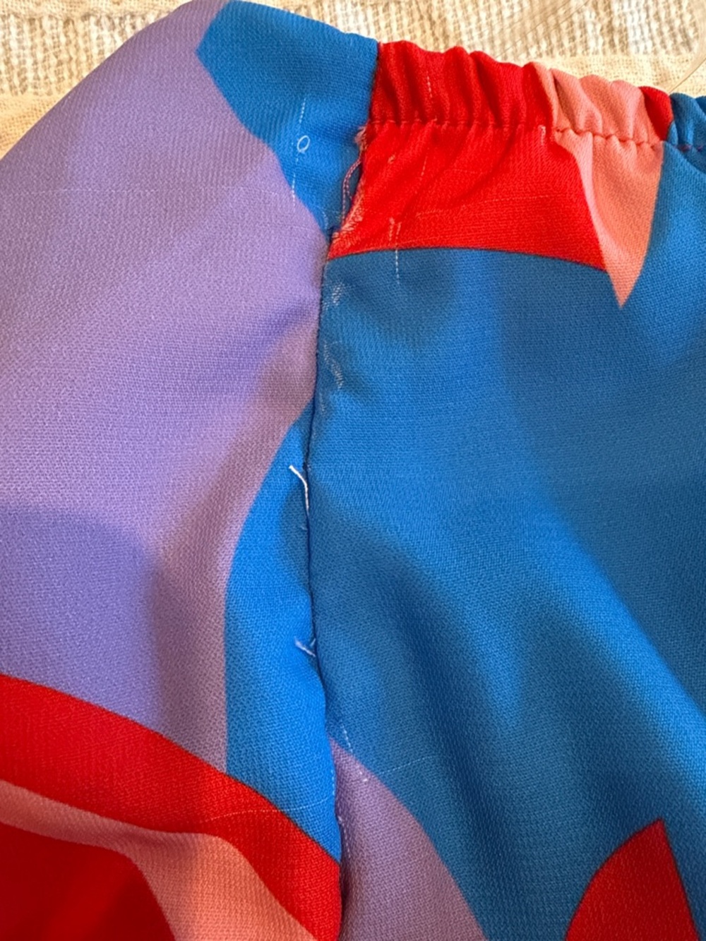 Tyche Abstract Print Halter Romper Size M Blue Red Pink - Picture 3 of 4